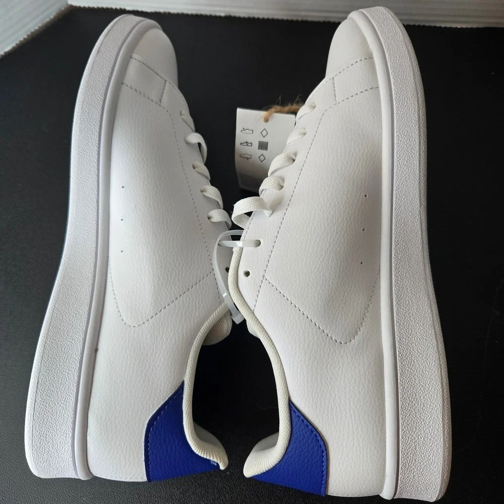 NWT Adidas Urban‎ Court IF9790 White Blue Leather Sneakers Mens Size 10
